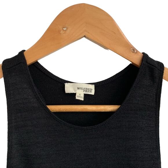 Wilfred Free Aritzia Burnette Swing Flowy Racerback Basic Tank Top Black Small - Picture 6 of 9